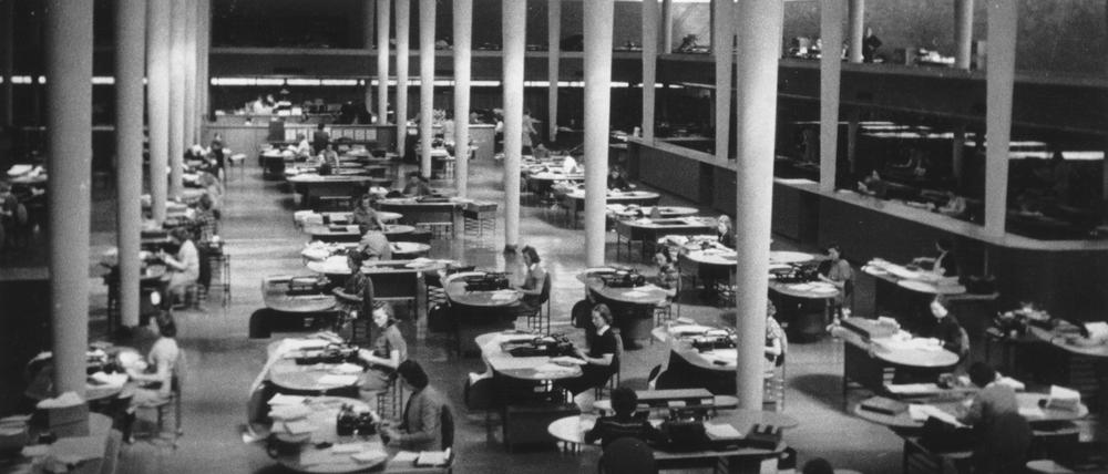 Form follows function. Frank Lloyd Wright hat diese Fabrik von Johnson & Son, einem Unternehmen für  Reinigungsprodukte, in Racine, Wisconsin, entworfen. 