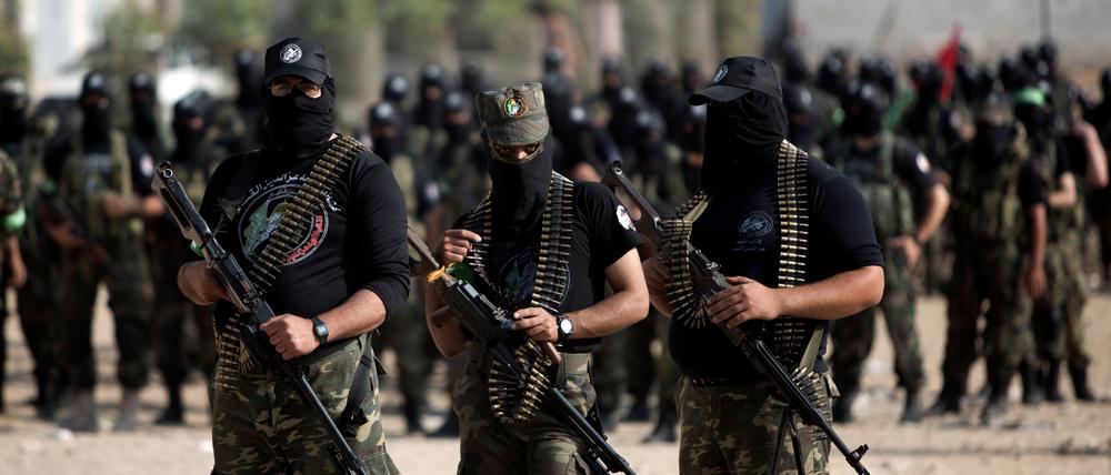 Mitglieder der Ezzedine al-Qassam Brigades, des militärischen Flügels der Hamas.