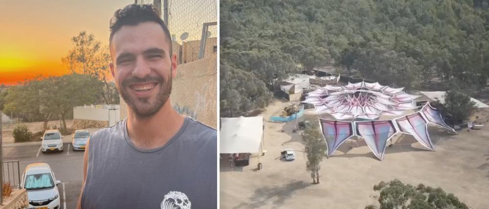 Peleg Orev überlebte das Massaker auf dem Supernova-Festival. Luftaufnahmen zeigen die Verwüstung.
