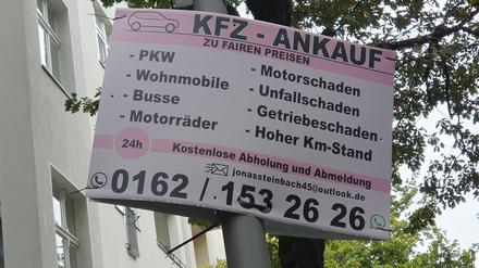 Illegal: Werbung von Autohändlern