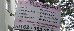 Illegal: Werbung von Autohändlern