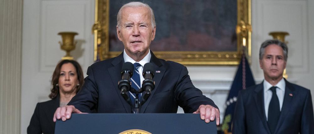 Joe Biden spricht zum Angriff der Hamas auf Israel