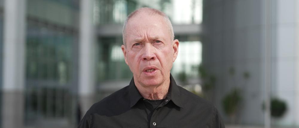 Yoav Gallant, Verteidigungsminister von Israel, während einer Videoansprache.