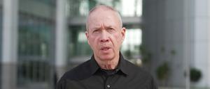 Yoav Gallant, Verteidigungsminister  von Israel, während einer Videoansprache.