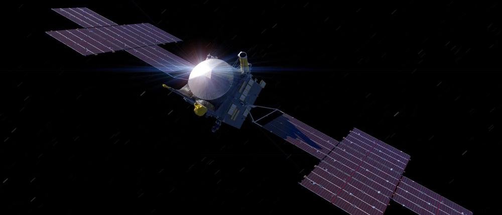 Die Nasa-Raumsonde „Psyche“ soll am Donnerstag (12.10.2023) zu ihrer Reise zu dem gleichnamigen Asteroiden im Asteroidenfeld zwischen Mars und Jupiter ins All starten.