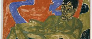 Dieser Farbholzschnitt von Ernst Ludwig Kirchner, „Porträt Otto Mueller“ von 1915, gehörte zu den geretteten Werken.