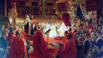 Krönung von Wilhelm I. aus dem Hause Hohenzollern 1861 in Königsberg.