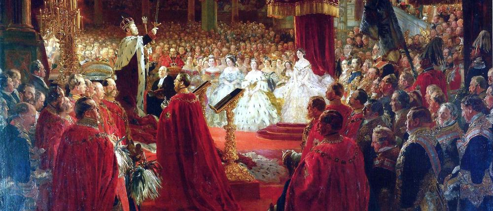 Krönung von Wilhelm I. aus dem Hause Hohenzollern 1861 in Königsberg.