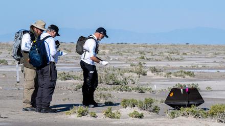 Die Probenkapsel von Osiris-Rex in der Wüste von Utah.