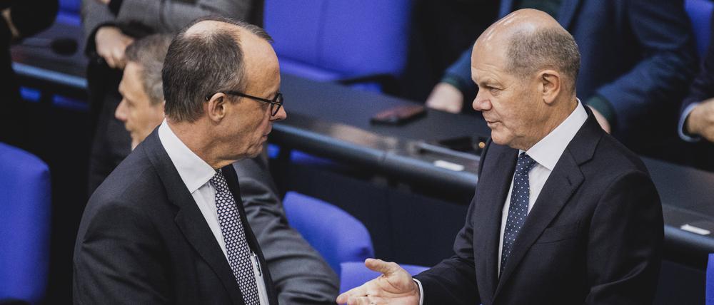 Verständigung möglich? Kanzler Olaf Scholz (SPD) und CDU-Chef Friedrich Merz.