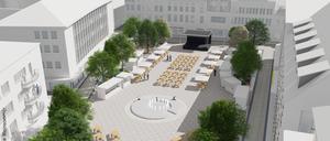 Marktplatz Spandau mit Bühne