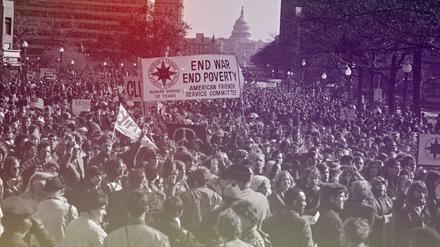 Demonstration mit 250.000 Teilnehmern gegen den Vietnamkrieg am 15. Oktober 1969 in Washington.