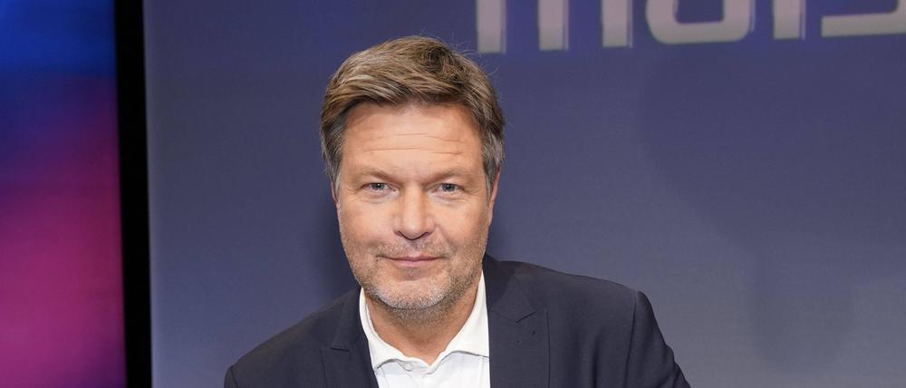 Robert Habeck in der ARD-Talkshow maischberger im Studio Berlin Adlershof.