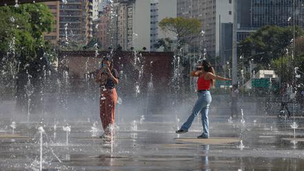 Wer konnte, kühlte sich in Sao Paulo, Brasilien ab.