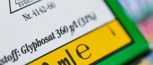 Die Verpackung eines Unkrautvernichtungsmittels, das den Wirkstoff Glyphosat enthält. 