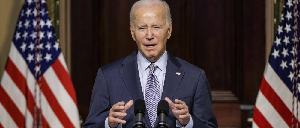 US-Präsident Joe Biden hält nach den Terrorattacken auf Israel eine Rede.