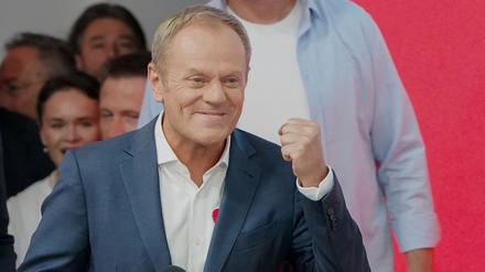 Oppositionsführer Donald Tusk am Wahlabend.