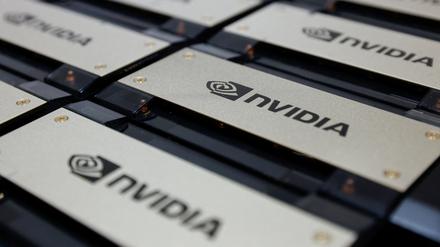 Der NVIDIA HGX AI Supercomputer wird während des jährlichen Foxconn Tech Day in Taipeh ausgestellt (Symbolbild).