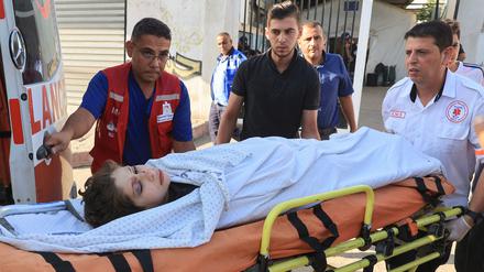 Rettungssanitäter beim Einsatz in Rafah im südlichen Gazastreifen.