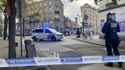 Polizeisperre in Brüssel nach den tödlichen Schüssen auf zwei Schweden. 