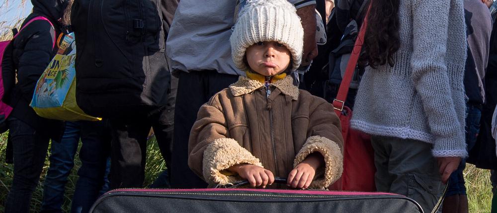 Flüchtlinge am Bahnhof Schönefeld (Brandenburg)
