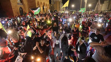 In der libanesischen Hauptstadt gab es kurz nach dem Beschuss des Krankenhauses in Gaza Proteste auf den Straßen.