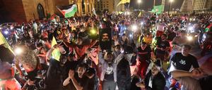In der libanesischen Hauptstadt gab es kurz nach dem Beschuss des Krankenhauses in Gaza Proteste auf den Straßen.