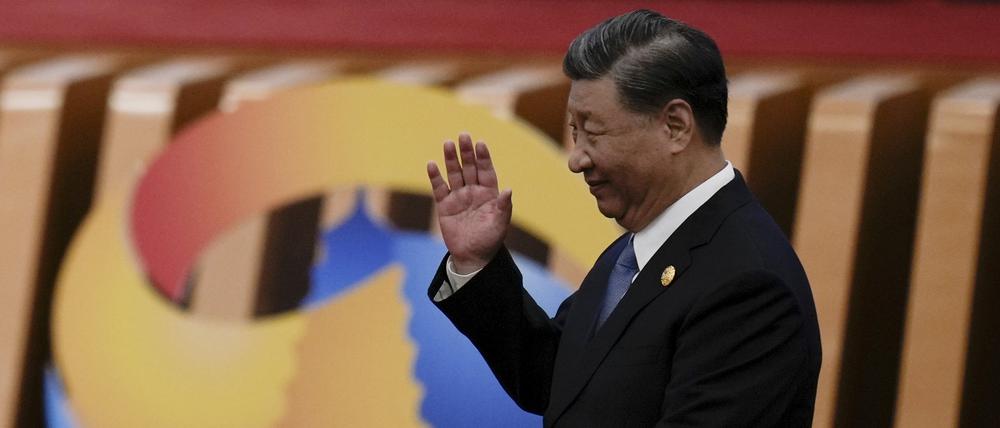 Der chinesische Präsident Xi Jinping nach seiner Eröffnungsrede für das Belt and Road Forum in der Großen Halle des Volkes.