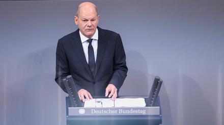 Bundeskanzler Olaf Scholz bei seiner Regierungserklärung vergangene Woche.