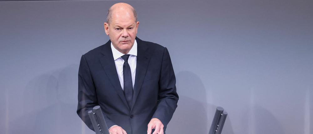 Bundeskanzler Olaf Scholz bei seiner Regierungserklärung vergangene Woche.