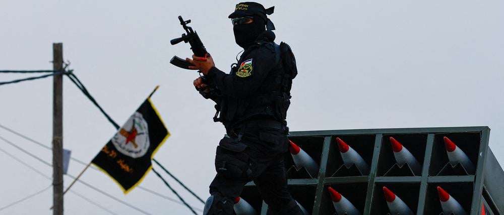 Kämpfer der Terrorgruppe Islamischer Dschihad im Oktober 2023 in Gaza-Stadt. (Symbolbild)