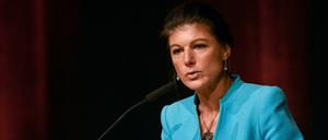 Sahra Wagenknecht (Die Linke) bei einer Lesung in Halle. 