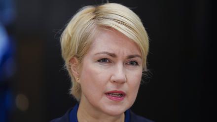 Manuela Schwesig (SPD), Ministerpraesident von Mecklenburg-Vorpommern, bei einem TV-Statement im Rahmen der 1037. Bundesratssitzung, Berlin, 20.10.2023.