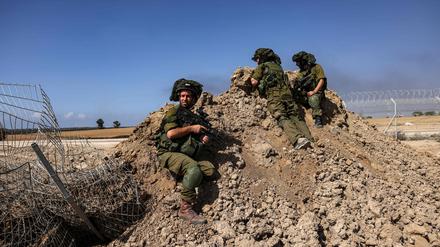 Israelische Soldaten an der Grenze zum Gazastreifen