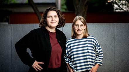 Katharina Stolla (l.) und Svenja Appuhn, Sprecherinnen der Grünen Jugend, in Berlin. 