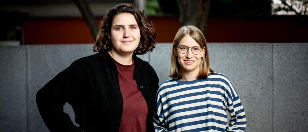 Katharina Stolla (l.) und Svenja Appuhn, Sprecherinnen der Grünen Jugend, in Berlin.