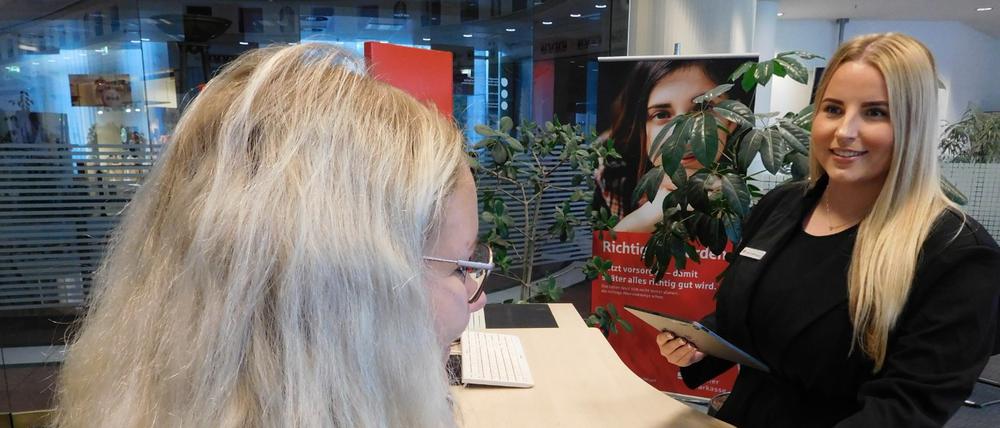 Marie K. lernt Bankkauffrau bei der Sparkasse.