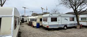 Der Trailerpark von dem Neubaugebiet. 