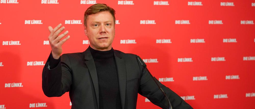 Martin Schirdewan, Co-Vorsitzender der Partei Die Linke im Karl-Liebknecht Haus in Berlin.