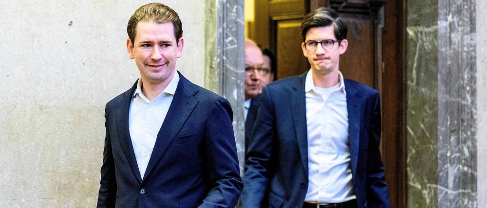 Ehemaliger Bundeskanzler Sebastian Kurz und ehemaliger Kabinettschef in der Regierung im Ibiza-U-Ausschuss im Straflandesgericht Wien.