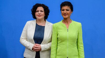 Sahra Wagenknecht (rechts) und Amira Mohamed Ali bei einer Pressekonferenz über Wagenknechts geplante Parteigründung am 23. Oktober 2023 in Berlin (Archivbild).