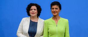 Sahra Wagenknecht (rechts) und Amira Mohamed Ali bei einer Pressekonferenz über Wagenknechts geplante Parteigründung am 23. Oktober 2023 in Berlin (Archivbild).