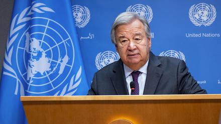António Guterres, Generalsekretär der Vereinten Nationen, spricht während einer Pressekonferenz (Archivbild).