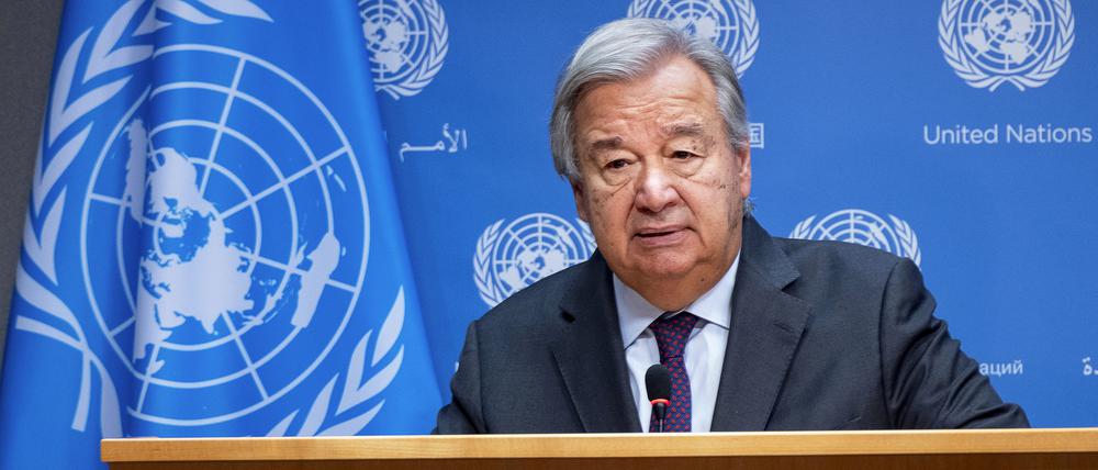 António Guterres, Generalsekretär der Vereinten Nationen, spricht während einer Pressekonferenz (Archivbild).
