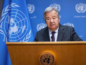 António Guterres, Generalsekretär der Vereinten Nationen, spricht während einer Pressekonferenz (Archivbild).