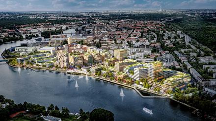 Eine Simulation vom künftigen Behrens-Ufer der DIE AG