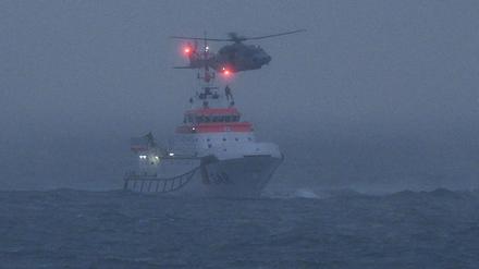 Rettungseinsatz nach der Kollision von zwei Frachtern auf der Nordsee.