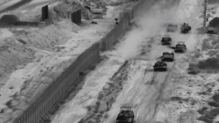 Screenshot eines Videos, das die Panzerinvasion zeigen soll.