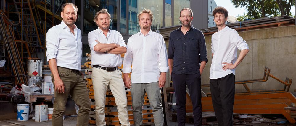 Die Partner von Graft. Thomas Willemeit, Lars Krückeberg, Sven Fuchs, Wolfram Putz, Georg Schmidthals.