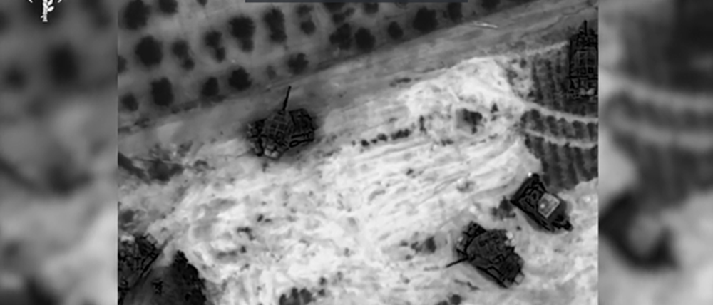 Screenshot eines Videos der israelischen Armee, das die Panzerinvasion zeigen soll.
